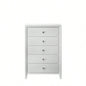 1pc Contemporary Modern 5 - Drawer Chest White Round Knobs Bedroom Living Room Wooden Furniture