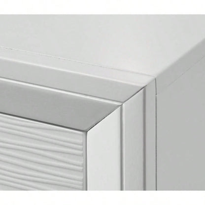 1pc Contemporary Modern 5 - Drawer Chest White Round Knobs Bedroom Living Room Wooden Furniture