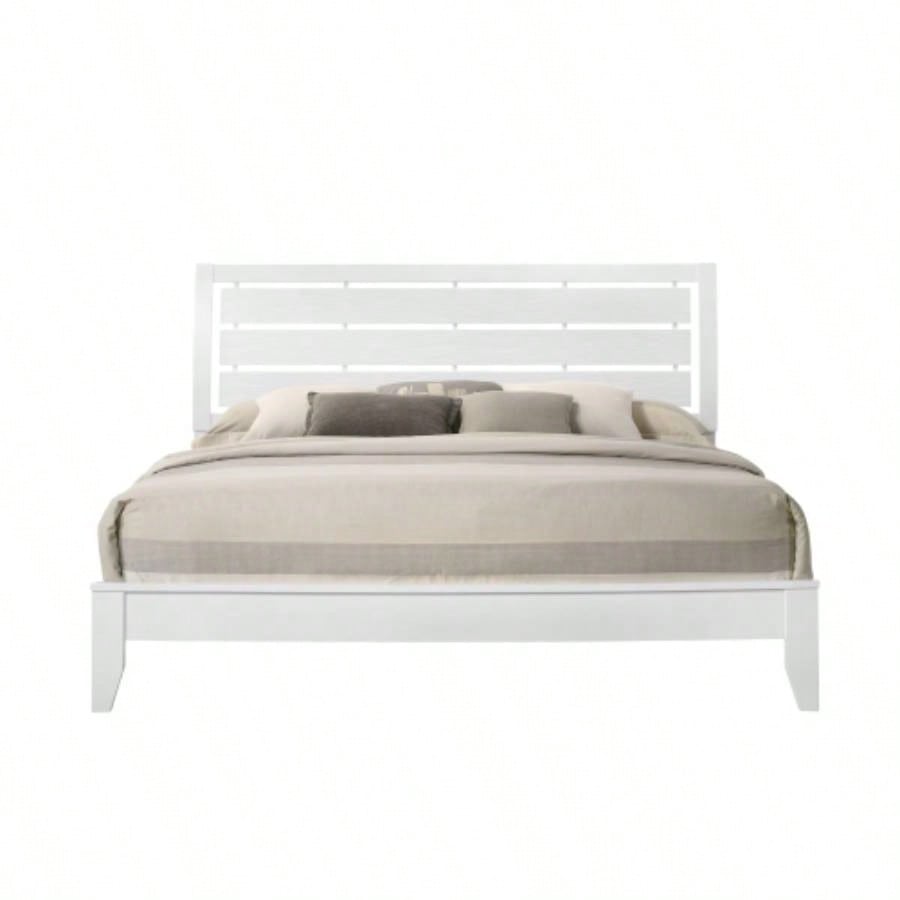 1pc Contemporary Modern 5 - Drawer Chest White Round Knobs Bedroom Living Room Wooden Furniture