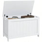 HOMCOM 29.9 Storage Chest/ 2 Safety Hinges, Wooden Box, White
