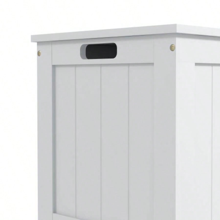 HOMCOM 29.9 Storage Chest/ 2 Safety Hinges, Wooden Box, White