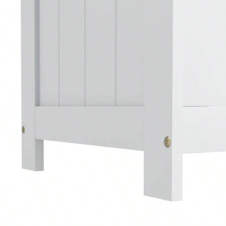 HOMCOM 29.9 Storage Chest/ 2 Safety Hinges, Wooden Box, White