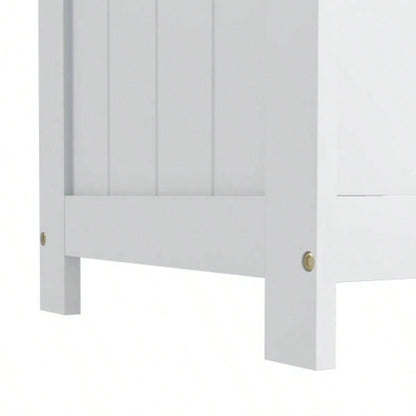 HOMCOM 29.9 Storage Chest/ 2 Safety Hinges, Wooden Box, White