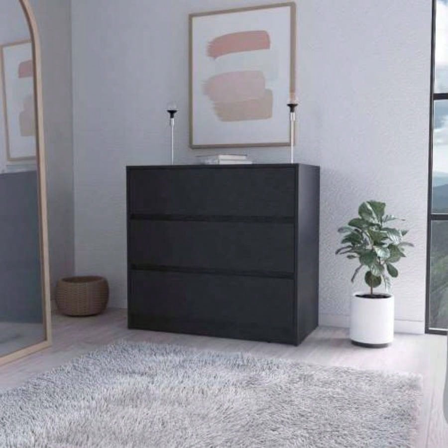 Avra 3 Drawer Dresser, Manufactured Wood Top and Front Chest of Drawers