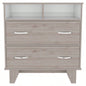 Double Drawer Dresser Arabi, Bedroom, Light Gray/ White