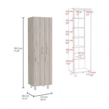 Closet Pantry Copenhague, Bedroom, Light Gray/ White