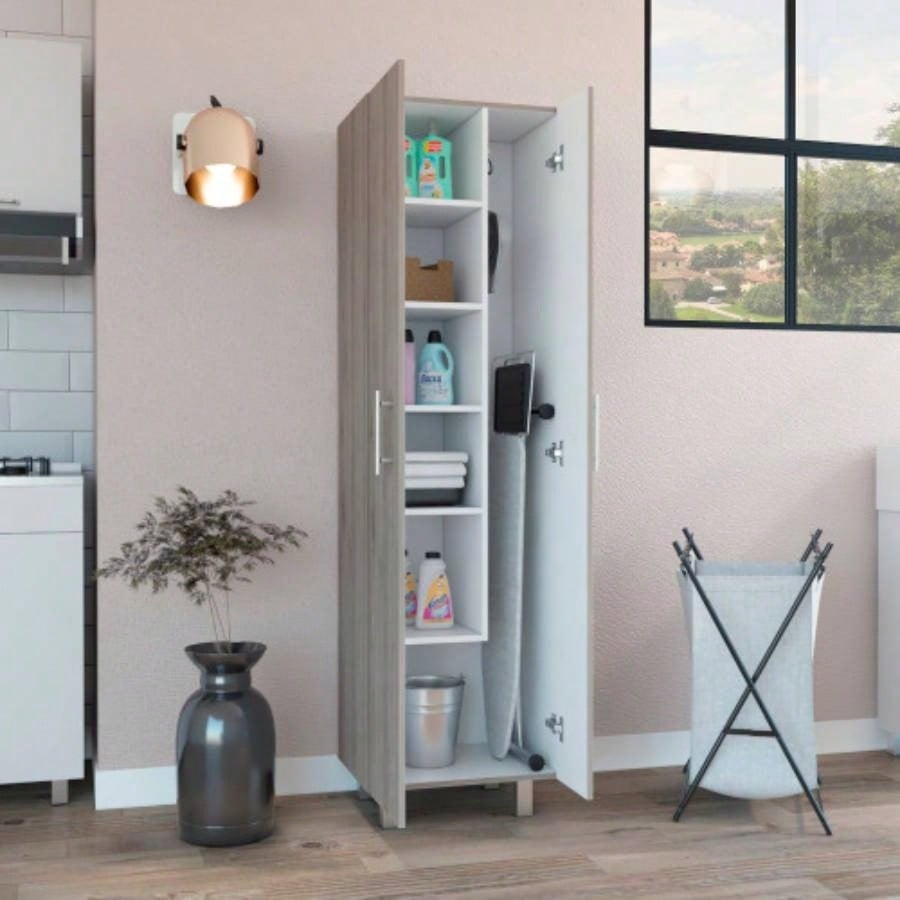 Closet Pantry Copenhague, Bedroom, Light Gray/ White