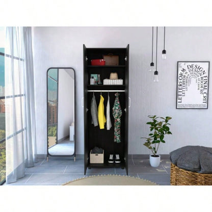 Slim Armoire Barkley, Bedroom, Black
