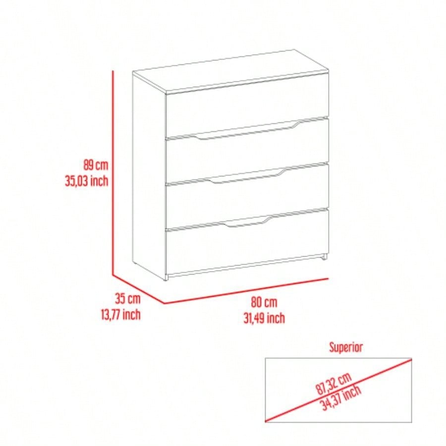 Lynbrook 4 - Drawer Dresser Black Wengue and Light Oak