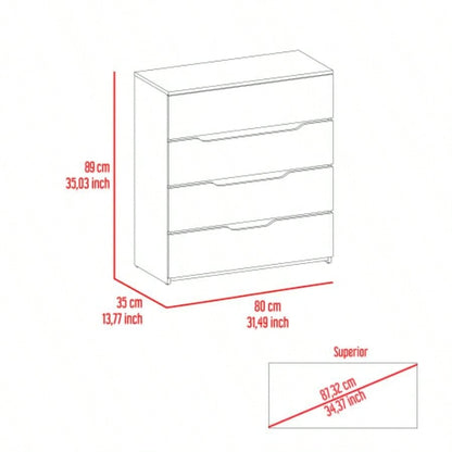 Lynbrook 4 - Drawer Dresser Black Wengue and Light Oak