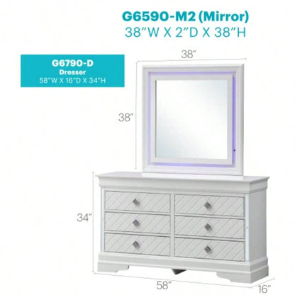 Verona G6790 - D Dresser, Silver Champagne