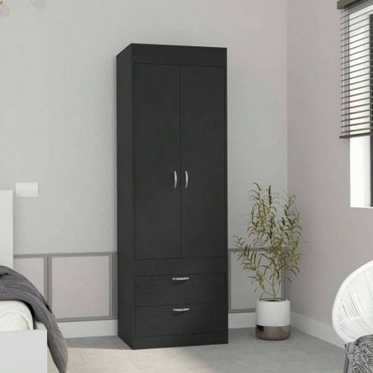 Armoire Tarento, Two Drawers, Black Wengue