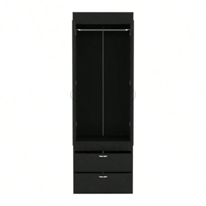 Armoire Tarento, Two Drawers, Black Wengue