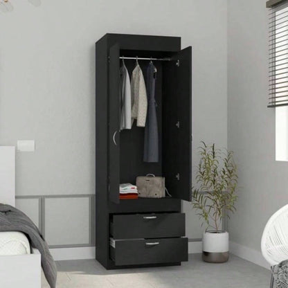 Armoire Tarento, Two Drawers, Black Wengue