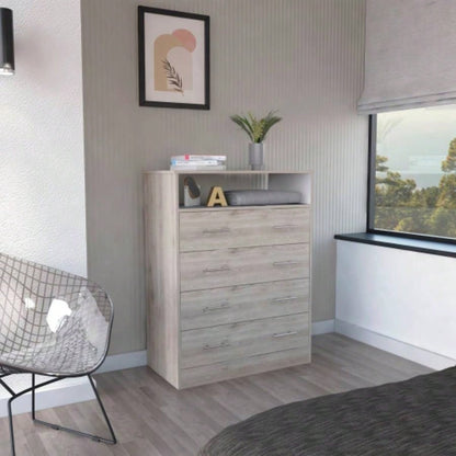 Four Drawer Dresser Wuju, Bedroom, Light Gray/ White