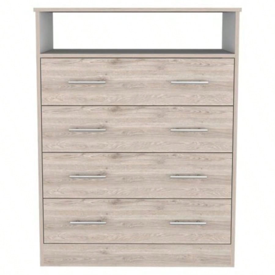 Four Drawer Dresser Wuju, Bedroom, Light Gray/ White