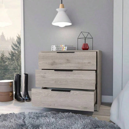 3 Drawers Dresser Maryland, Superior Top, Light Gray