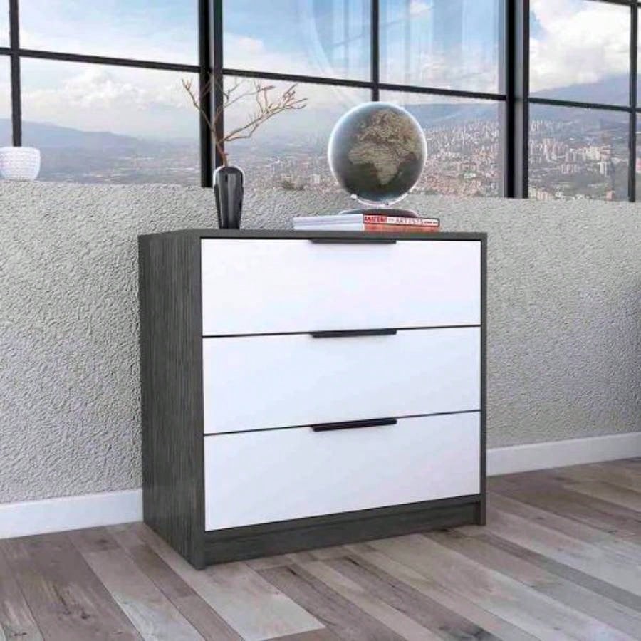 3 Drawers Dresser Maryland, Superior Top, Light Gray