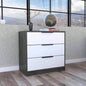 3 Drawers Dresser Maryland, Superior Top, Light Gray