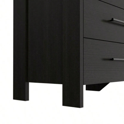 Double Dresser, Four, 6 Drawer, Superior Top, Black