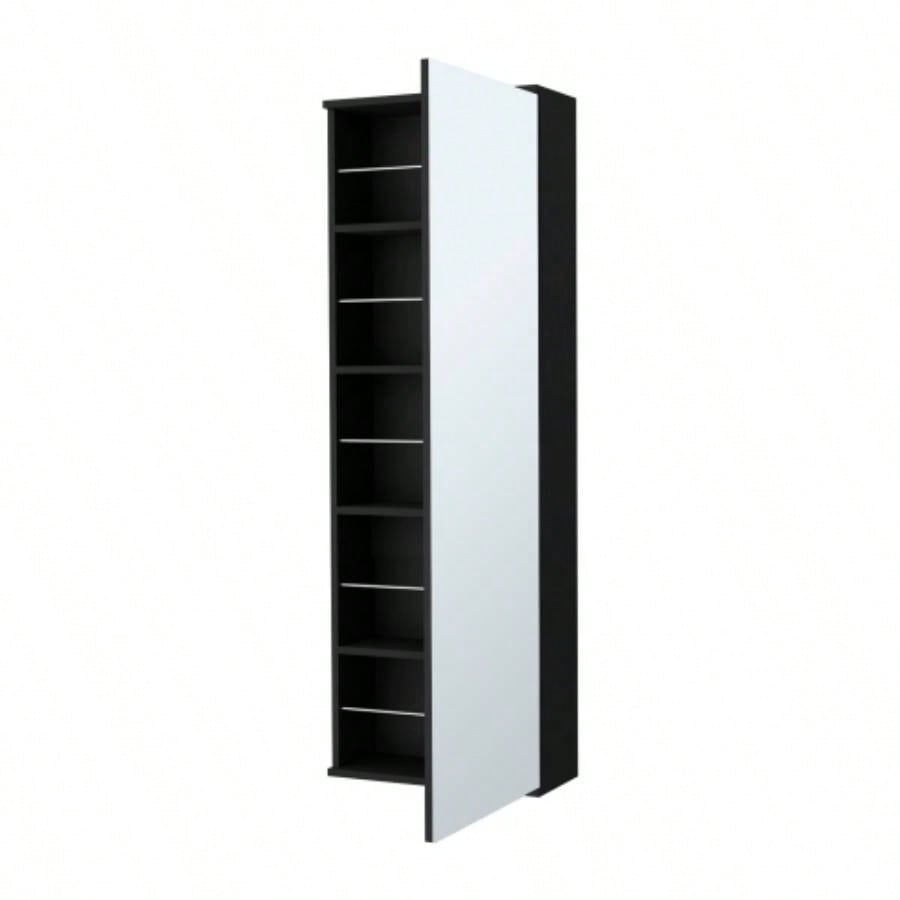 Wall Mounted Shoe Rack, Mirror, Five Shelves, Ten Shoes Capacity
