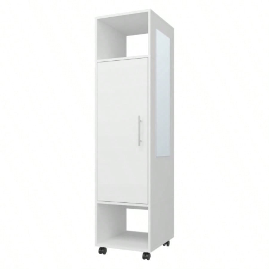 Summit Wardrobe in melamine with mirror, door and open storage