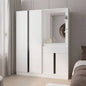 CaneMulti - Functional Wardrobe with Vanity Mirror and Storage, White