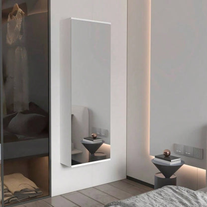 Wall Mounted Shoe Rack, Mirror, Five Shelves, Ten Shoes Capacity