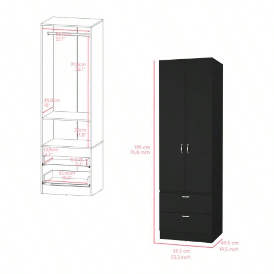 Armoire Marlton, Bedroom, Black