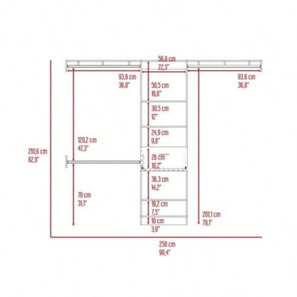 150 Closet System British, Bedroom, Black
