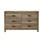 1pc Contemporary Six Drawer Dresser Bedroom Solid Wood Wooden Furniture Brown Melamine Rustic Furniture