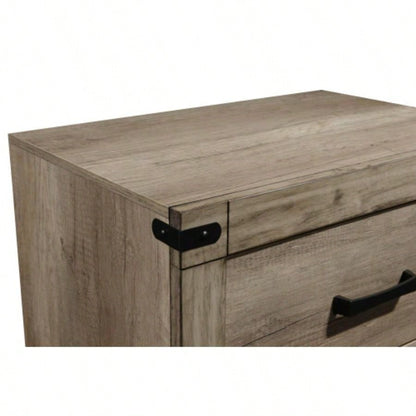 1pc Contemporary Six Drawer Dresser Bedroom Solid Wood Wooden Furniture Brown Melamine Rustic Furniture