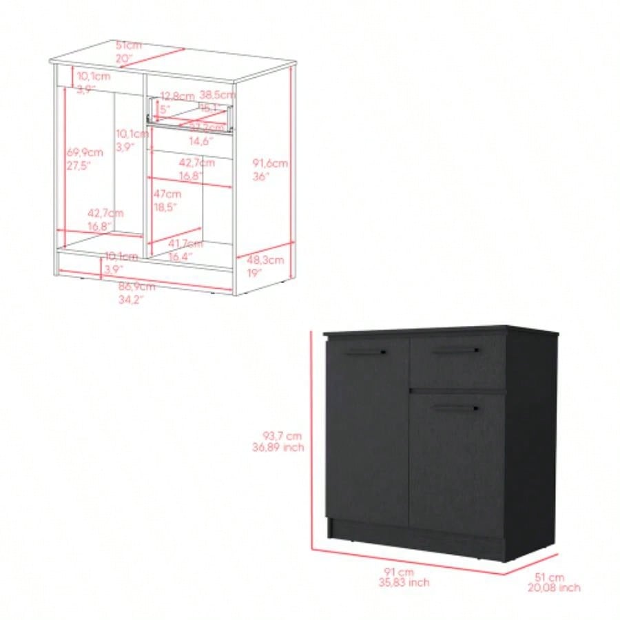Dresser Carlin, Bedroom, Black