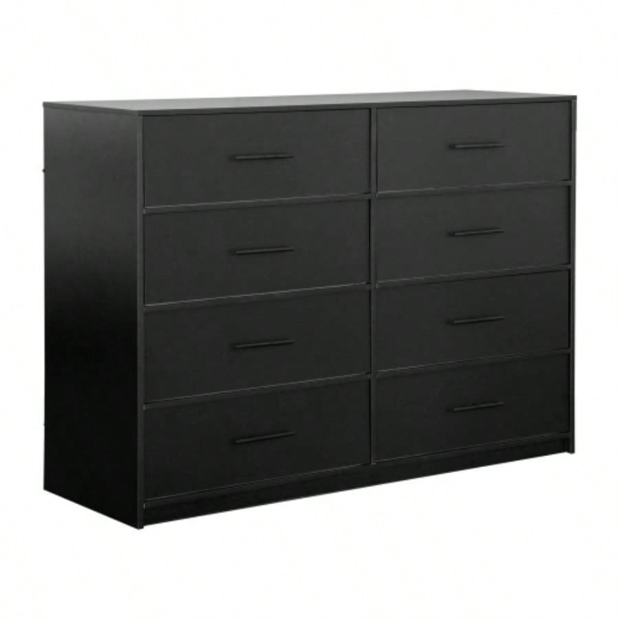 8 - Drawer Dresser with Large Fabric Drawers, Black