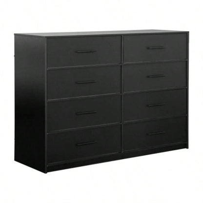 8 - Drawer Dresser with Large Fabric Drawers, Black