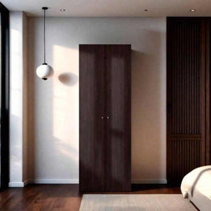 Armoire, 2 Doors, 2 Shelves, Walnut/ Black Wengue