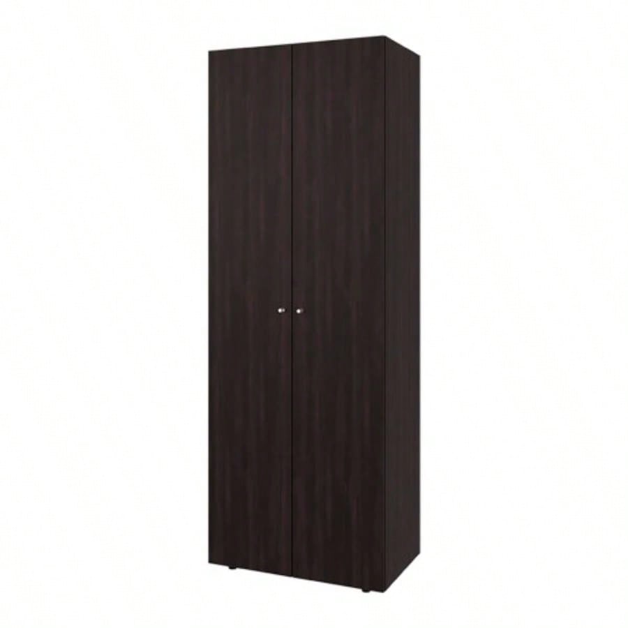 Armoire, 2 Doors, 2 Shelves, Walnut/ Black Wengue