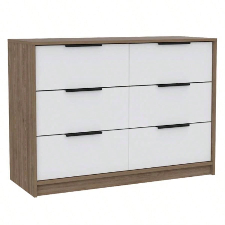 4 Drawer Double Dresser Maryland, Bedroom, Pine/ White