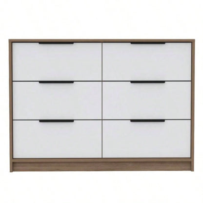 4 Drawer Double Dresser Maryland, Bedroom, Pine/ White