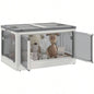 HOMCOM Stackable Storage Bins with Lids, Wheels, and Collapsible, White