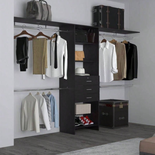 Closet System, 3 Drawers, 5 Shelves