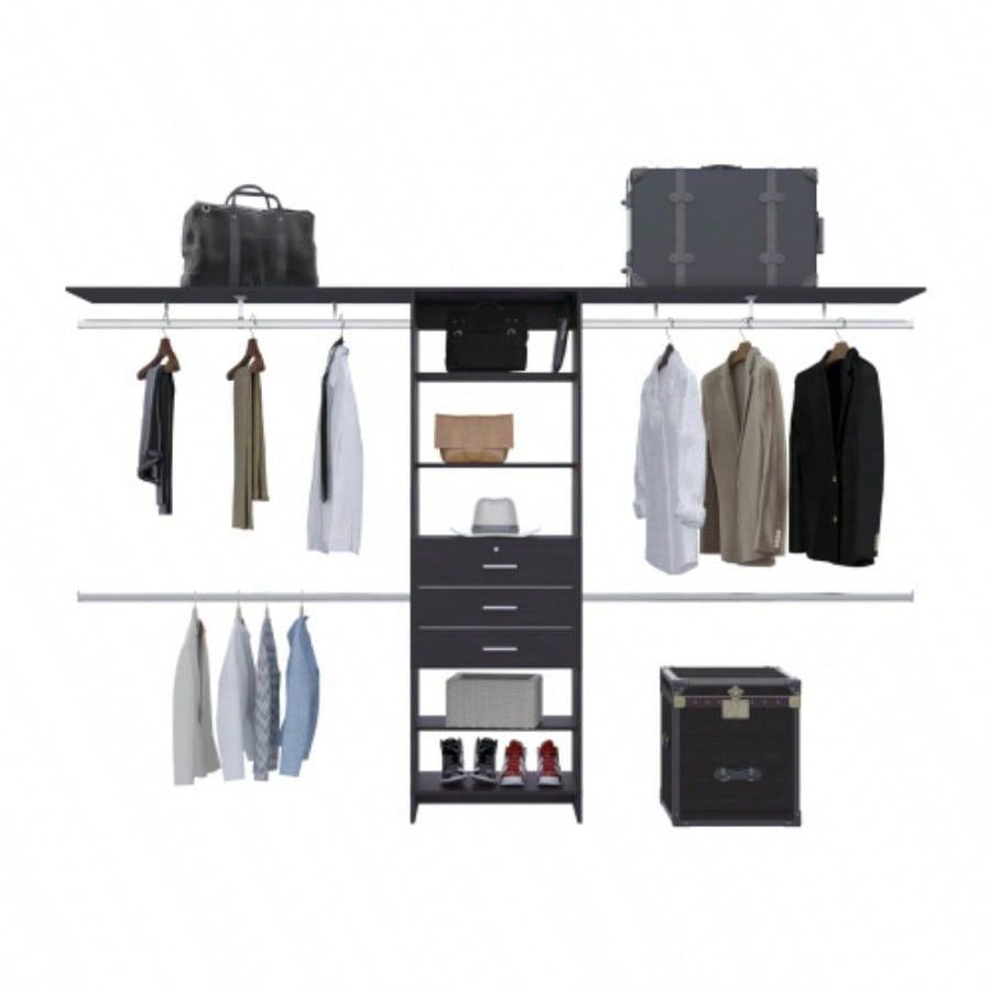 Closet System, 3 Drawers, 5 Shelves
