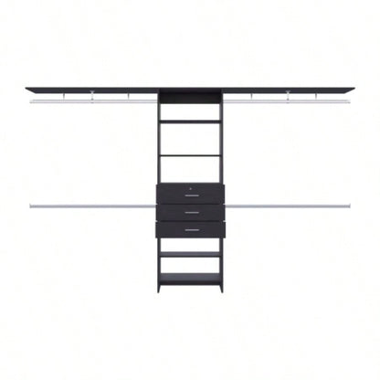 Closet System, 3 Drawers, 5 Shelves