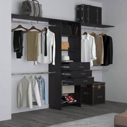 Closet System, 3 Drawers, 5 Shelves