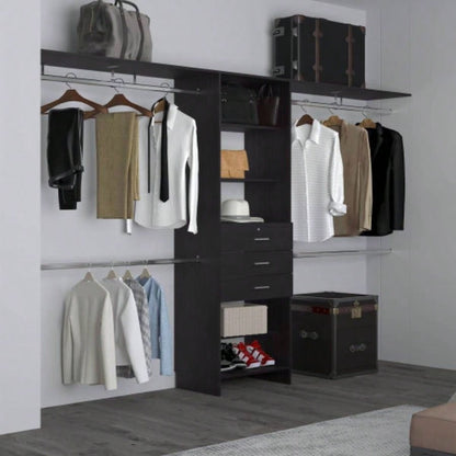 Closet System, 3 Drawers, 5 Shelves