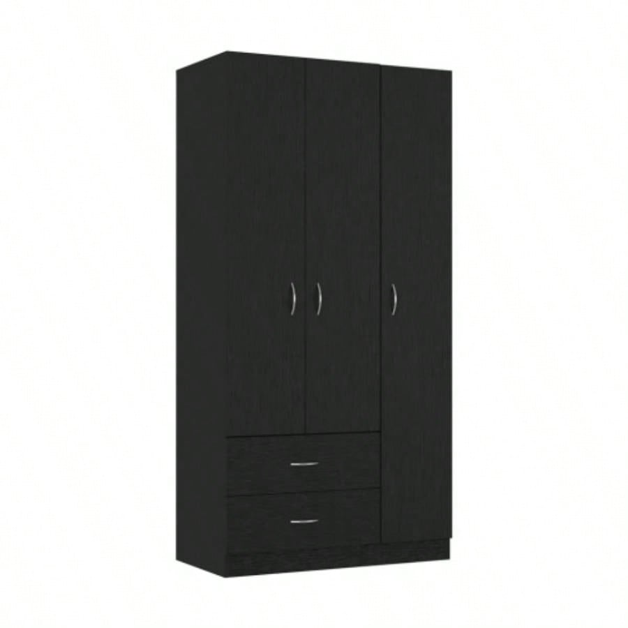 Three Door Armoire Clark, Bedroom, Black