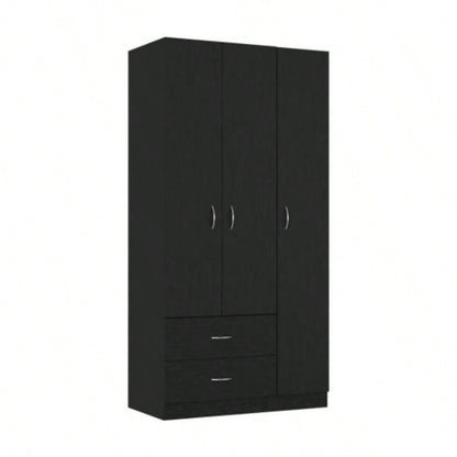 Three Door Armoire Clark, Bedroom, Black