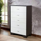 White and Espresso 5 - Drawer Chest