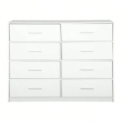 8 - Drawer Dresser with Large Fabric Drawers, White