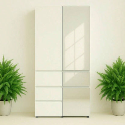 Elise Modular Wood Closet System with Mirror in White